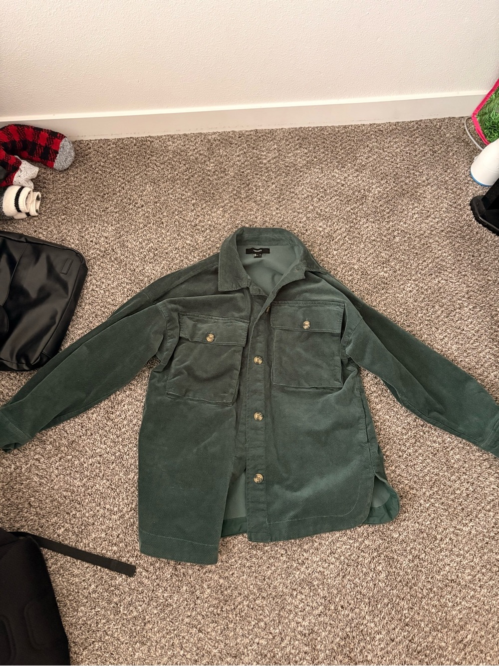 Green Corduroy Utility Jacket
